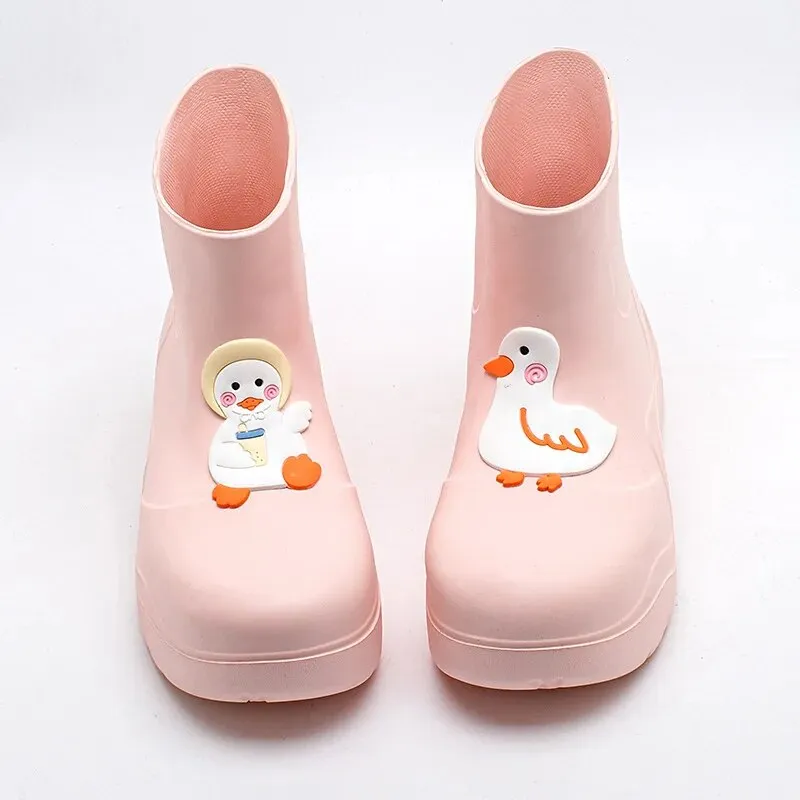 Women's Duck Aqua Shoes Waterproof Rain Boots Candy Color Water Shoes - WRB50129