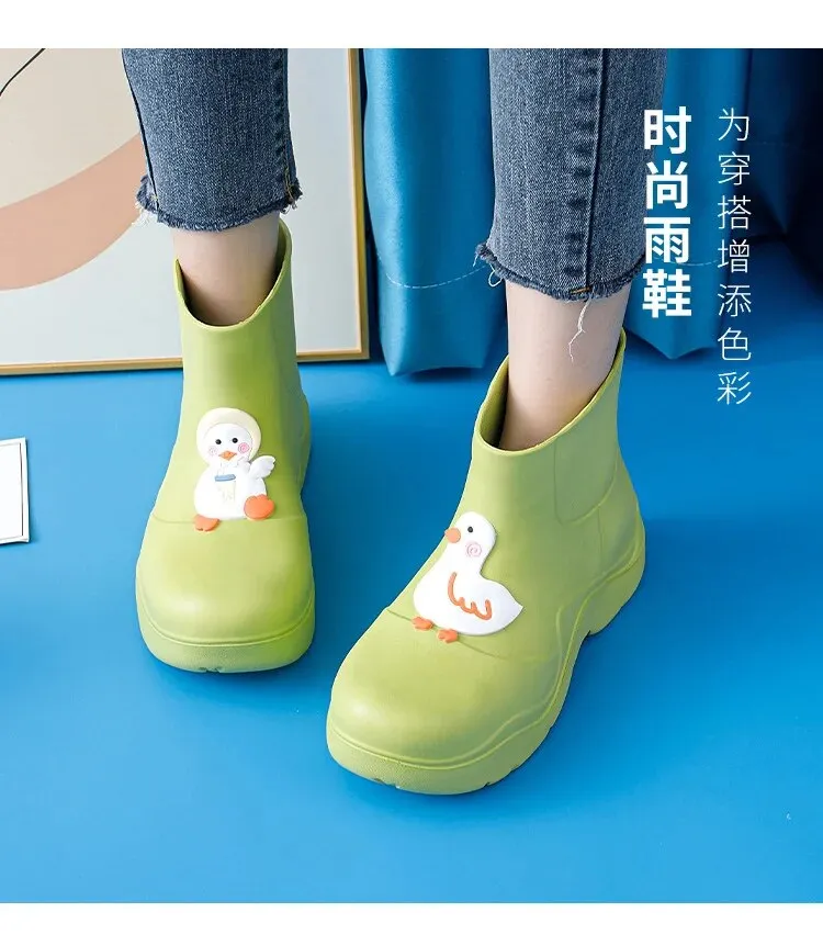 Women's Duck Aqua Shoes Waterproof Rain Boots Candy Color Water Shoes - WRB50129