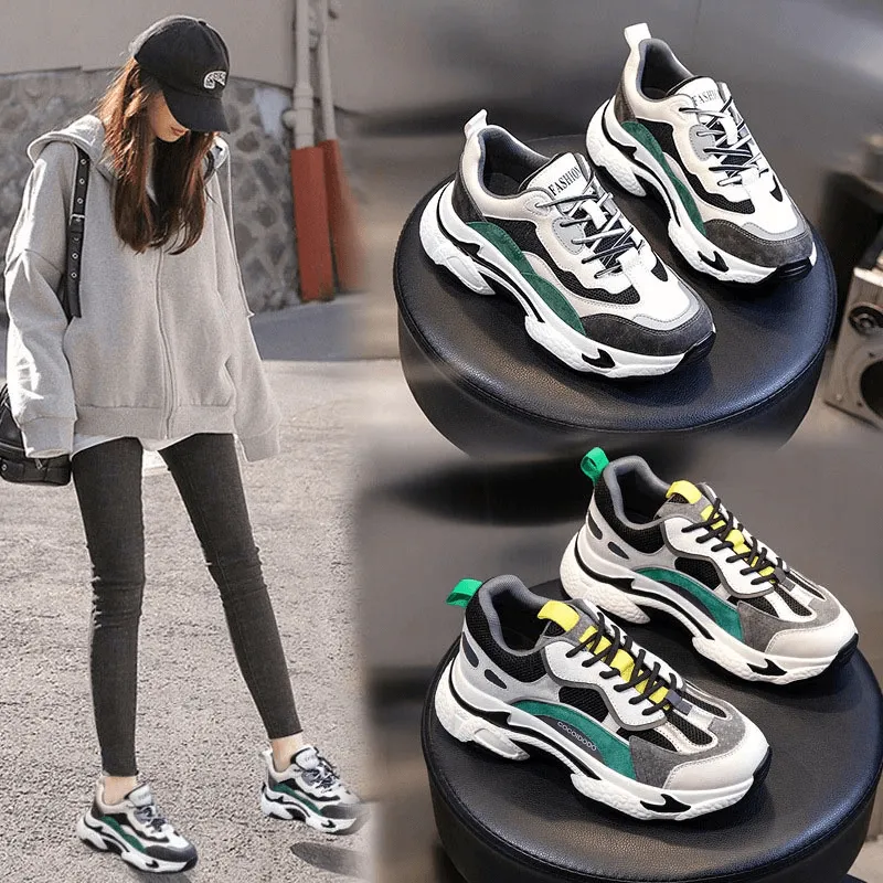 Women's Genuine Leather Platform Sneakers / Fashion Running Shoes - SF0268