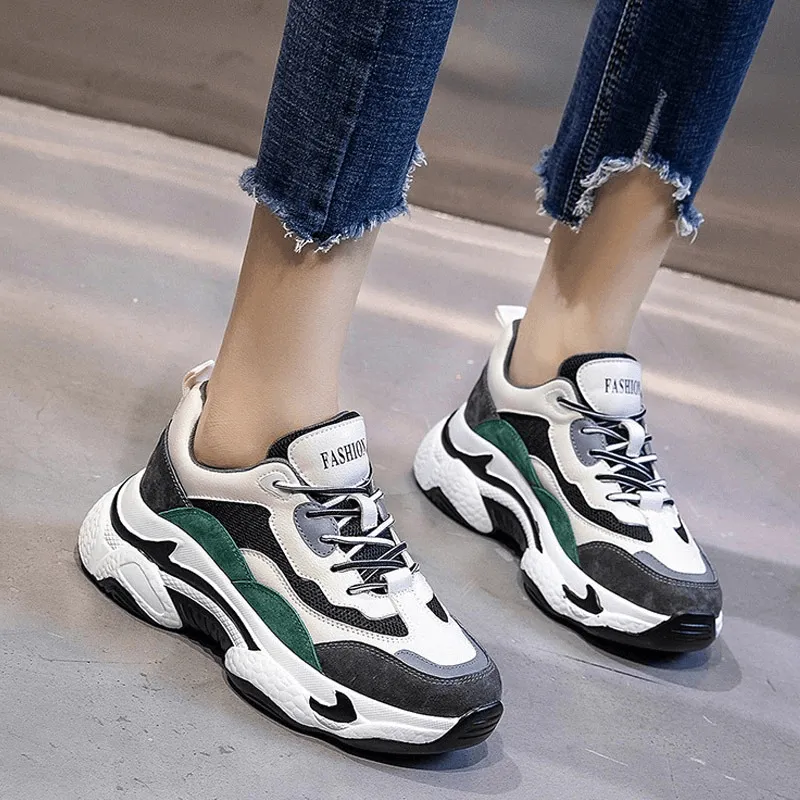 Women's Genuine Leather Platform Sneakers / Fashion Running Shoes - SF0268