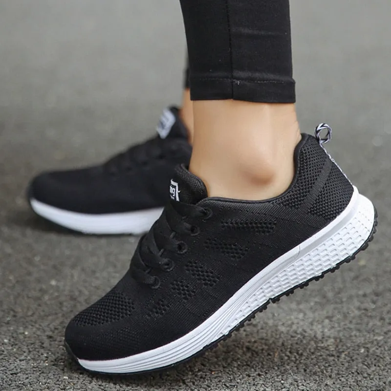 Women's Sneakers New Fashion Comfortable Sneakers Women Mesh Fabric Lace Up Female Footwear Women Shoes - WSA50006