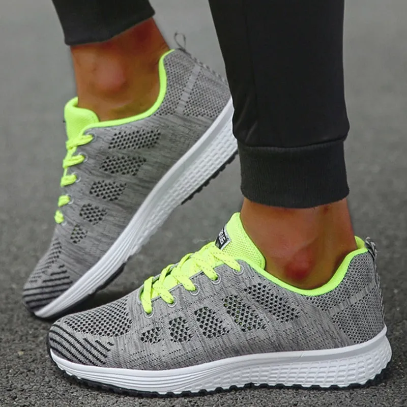 Women's Sneakers New Fashion Comfortable Sneakers Women Mesh Fabric Lace Up Female Footwear Women Shoes - WSA50006