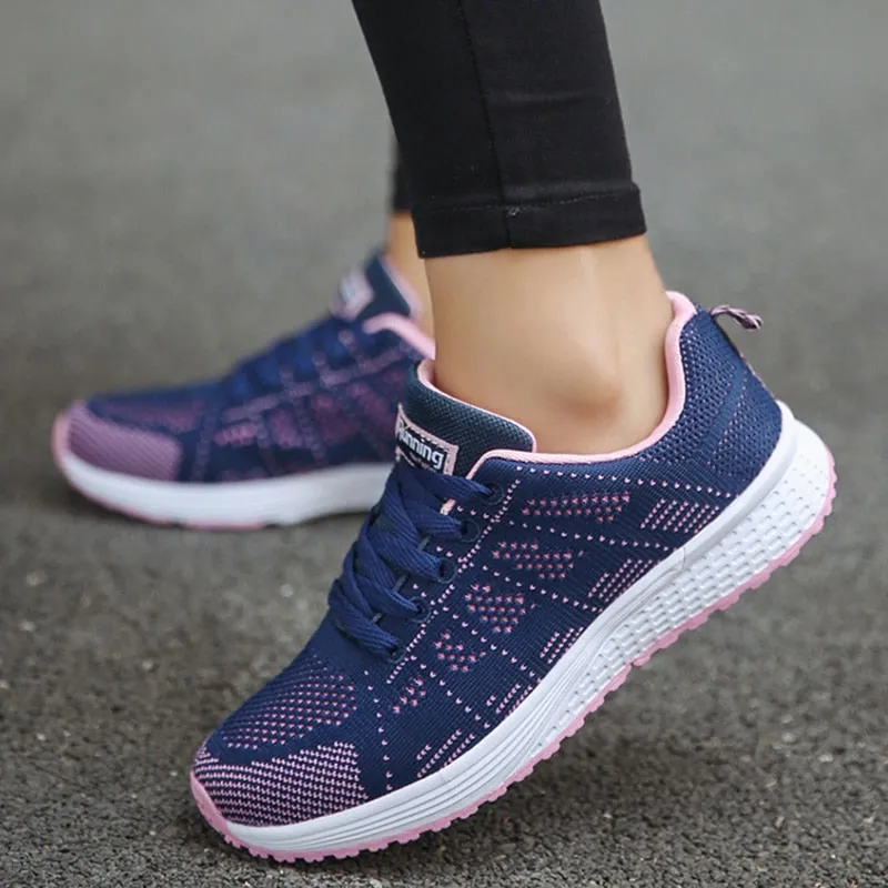 Women's Sneakers New Fashion Comfortable Sneakers Women Mesh Fabric Lace Up Female Footwear Women Shoes - WSA50006